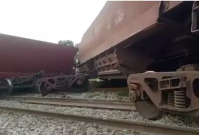Freight Train Derails Due to Brake Failure, Railway Track Damaged