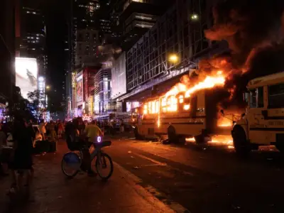 NYC Knicks Win Sparks Chaos: Bus Torched, Teen Shot