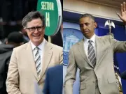 Colbert Revives Obama's Tan Suit Controversy at Presidential Center Opening