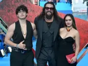 Jason Momoa Attends Supergirl Event with Kids Lola and Nakoa-Wolf