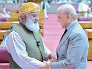 PM Shehbaz and Maulana Fazl Share Light-Hearted Moment in National Assembly