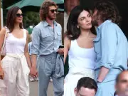 Andrew Garfield and Monica Barbaro Share Affectionate Moment at Wimbledon